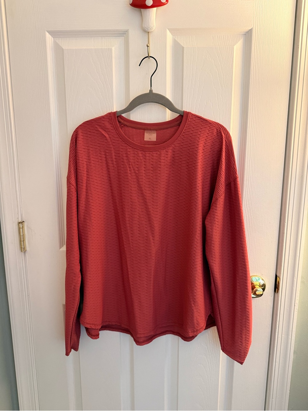 CALIA by Carrie Underwood Coral Textured Crew Neck Top
